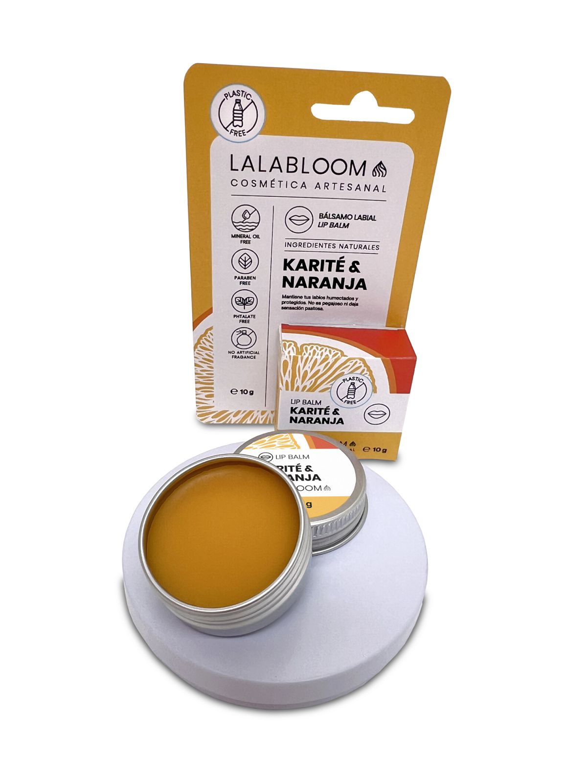 Bálsamo Labial de Karité y Naranja , Lalabloom, 10g