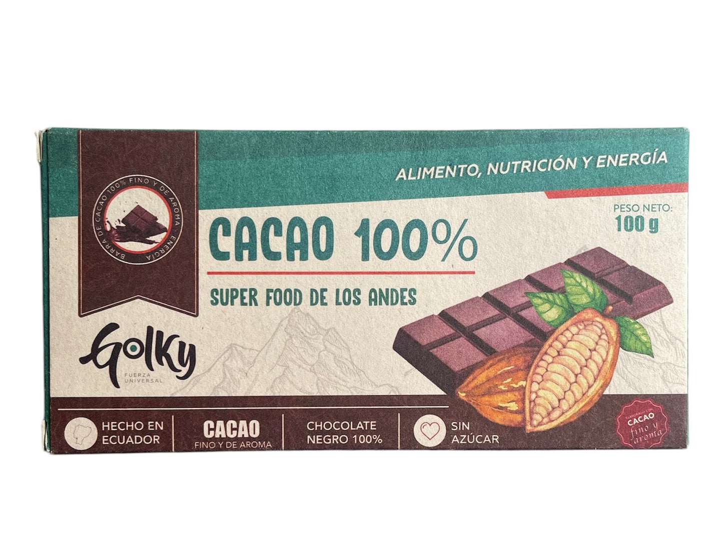 Tableta de cacao 100%, Golki, 100g