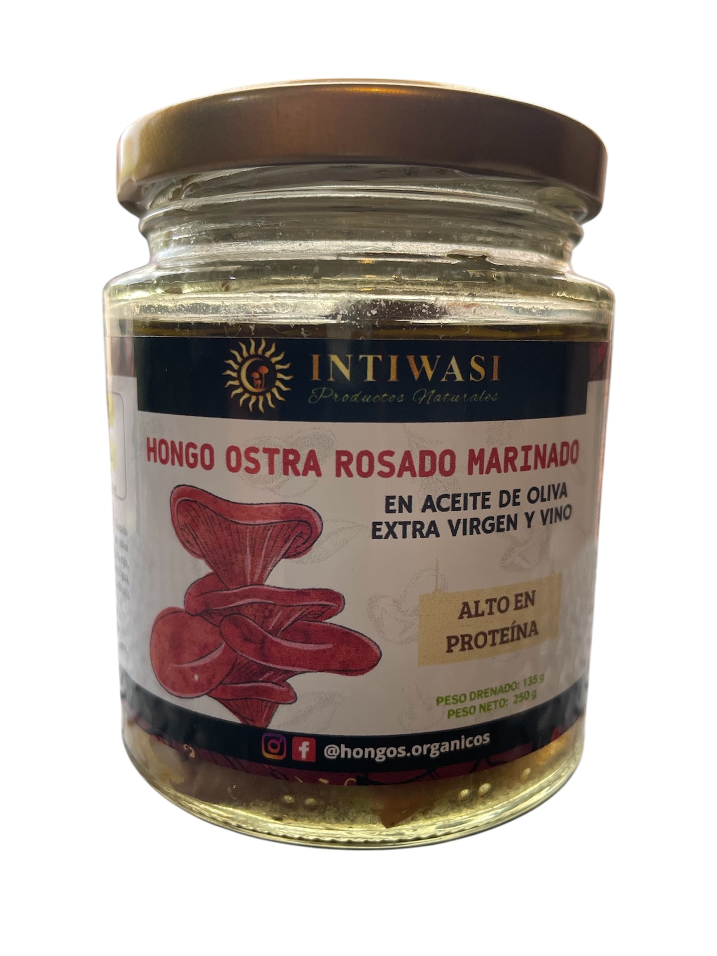 Hongo ostra rosado marinado, Intiwasi, 250g