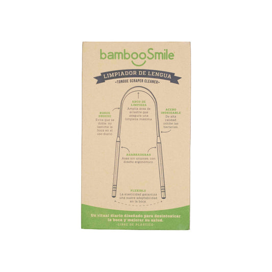 Limpiador de lengua de acero inoxidable, bamboosmile