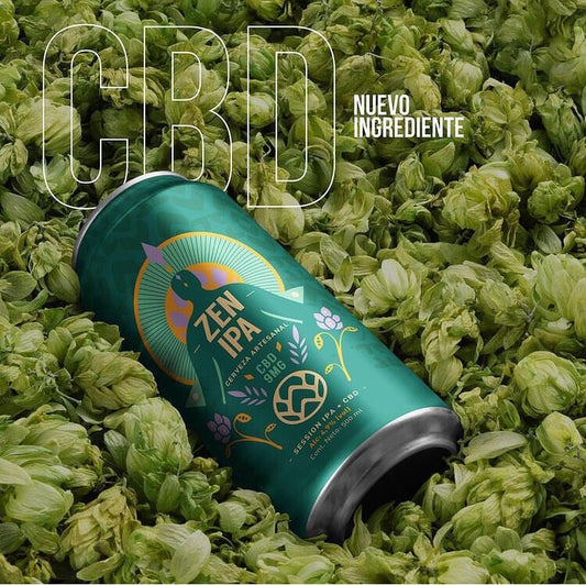 Cerveza artesanal con CBD, zen ipa, 500ml