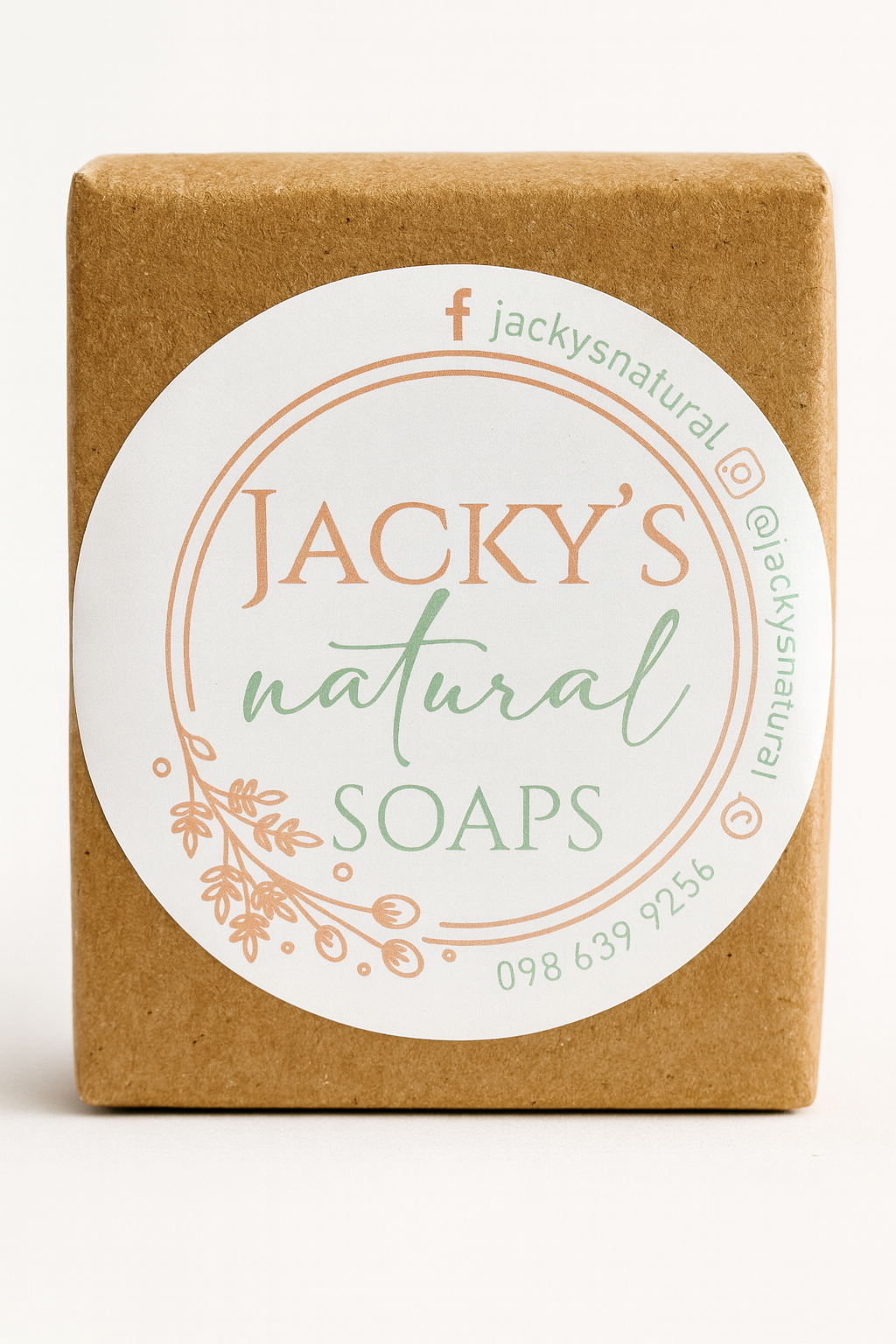 Jabón en barra corporal artesanal, Jacky’s natural soap, 60g