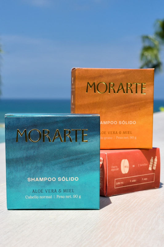 Shampoo sólido, aloe Vera y miel, Morarte, 90g