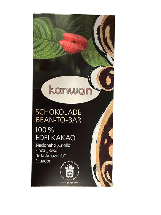 Tableta de chocolate 100%, orgánico, kanwan