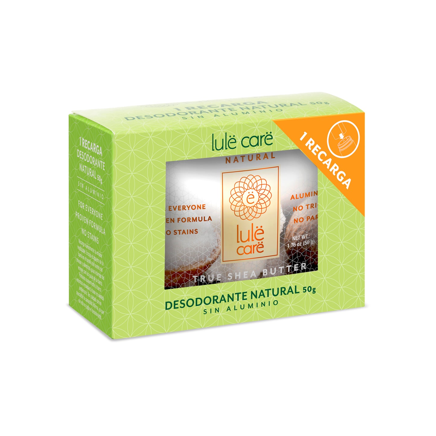 Refill de desodorantes corporales naturales, Lule, 50g