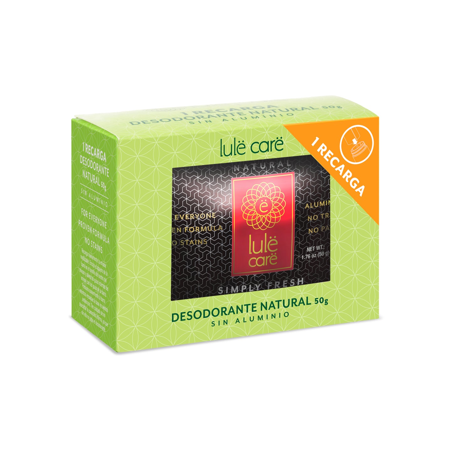 Refill de desodorantes corporales naturales, Lule, 50g