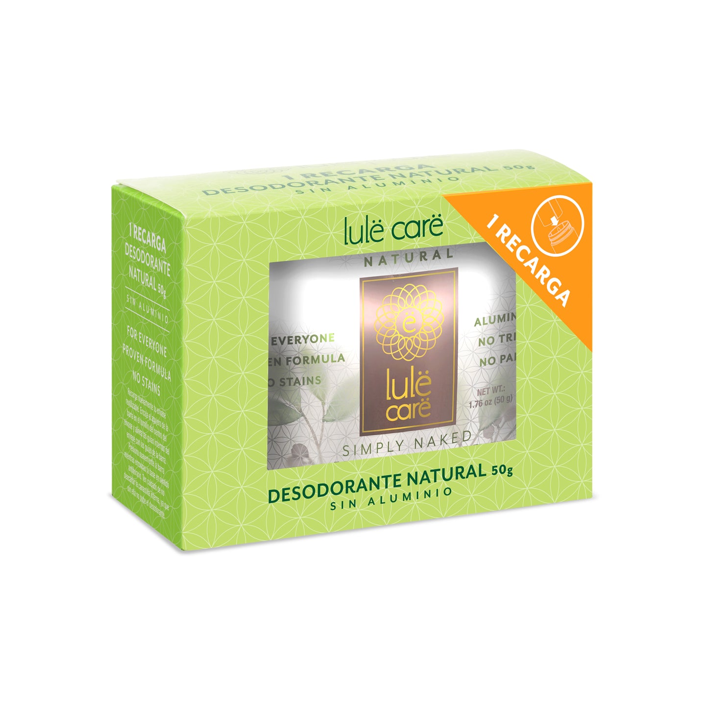 Refill de desodorantes corporales naturales, Lule, 50g